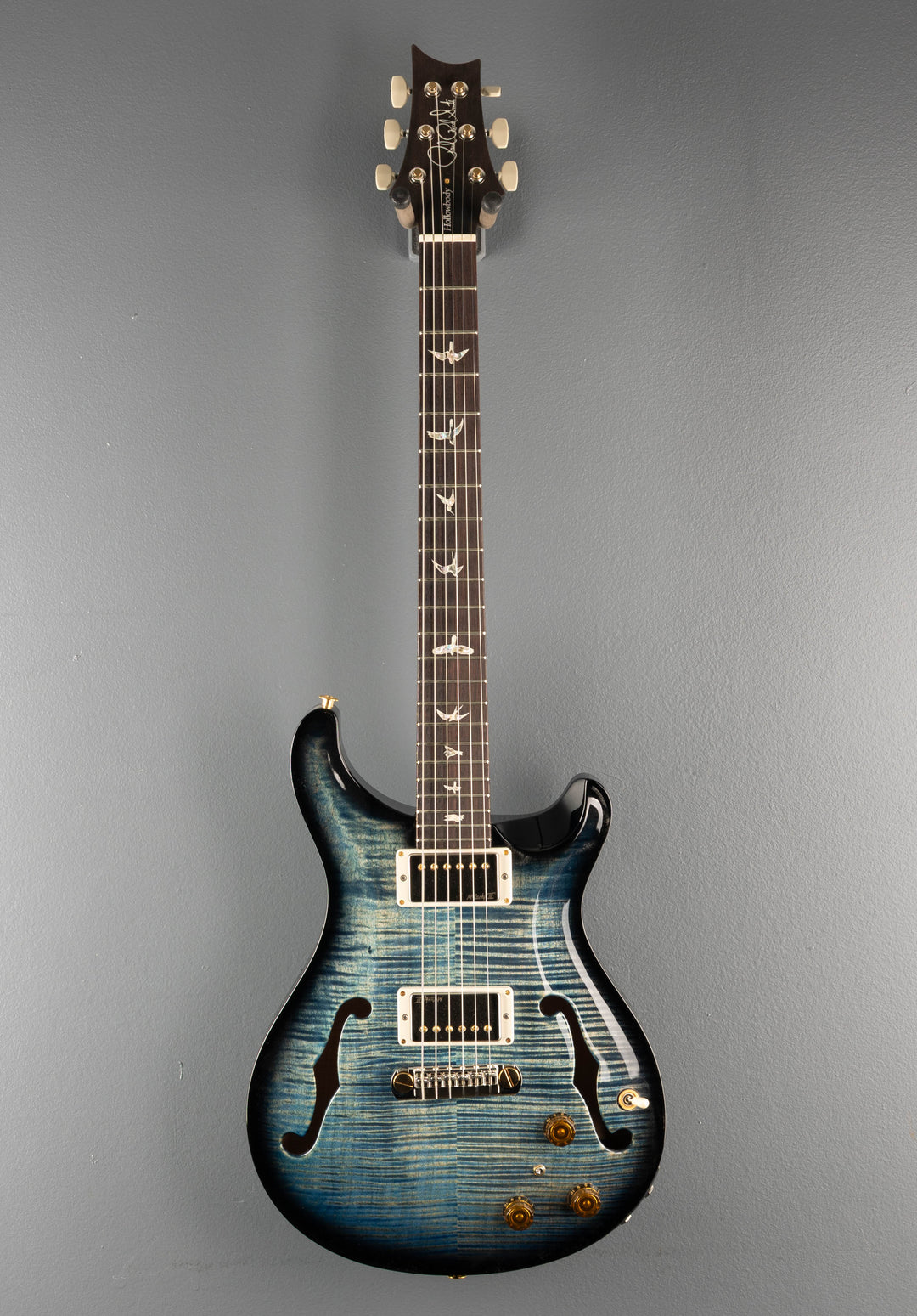 Hollowbody II Piezo 10 Top - Blue Jean Wraparound Burst