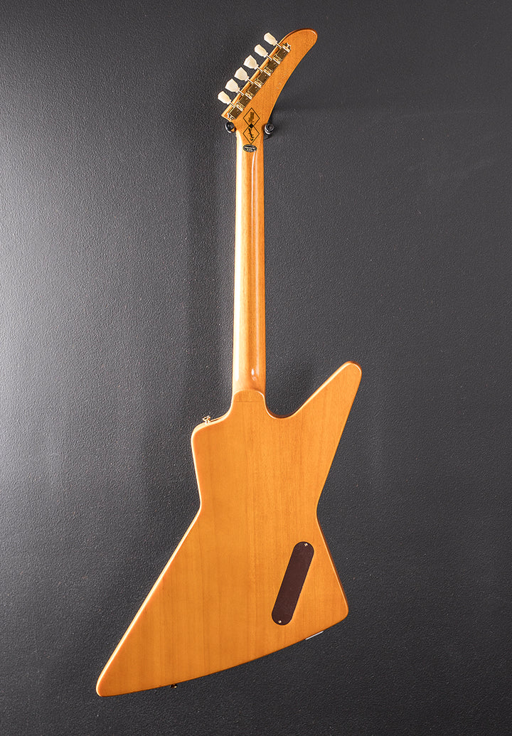 "Inspired by Gibson Custom" 1958 Korina Explorer (Black Pickguard) Left Hand - Aged Natural
