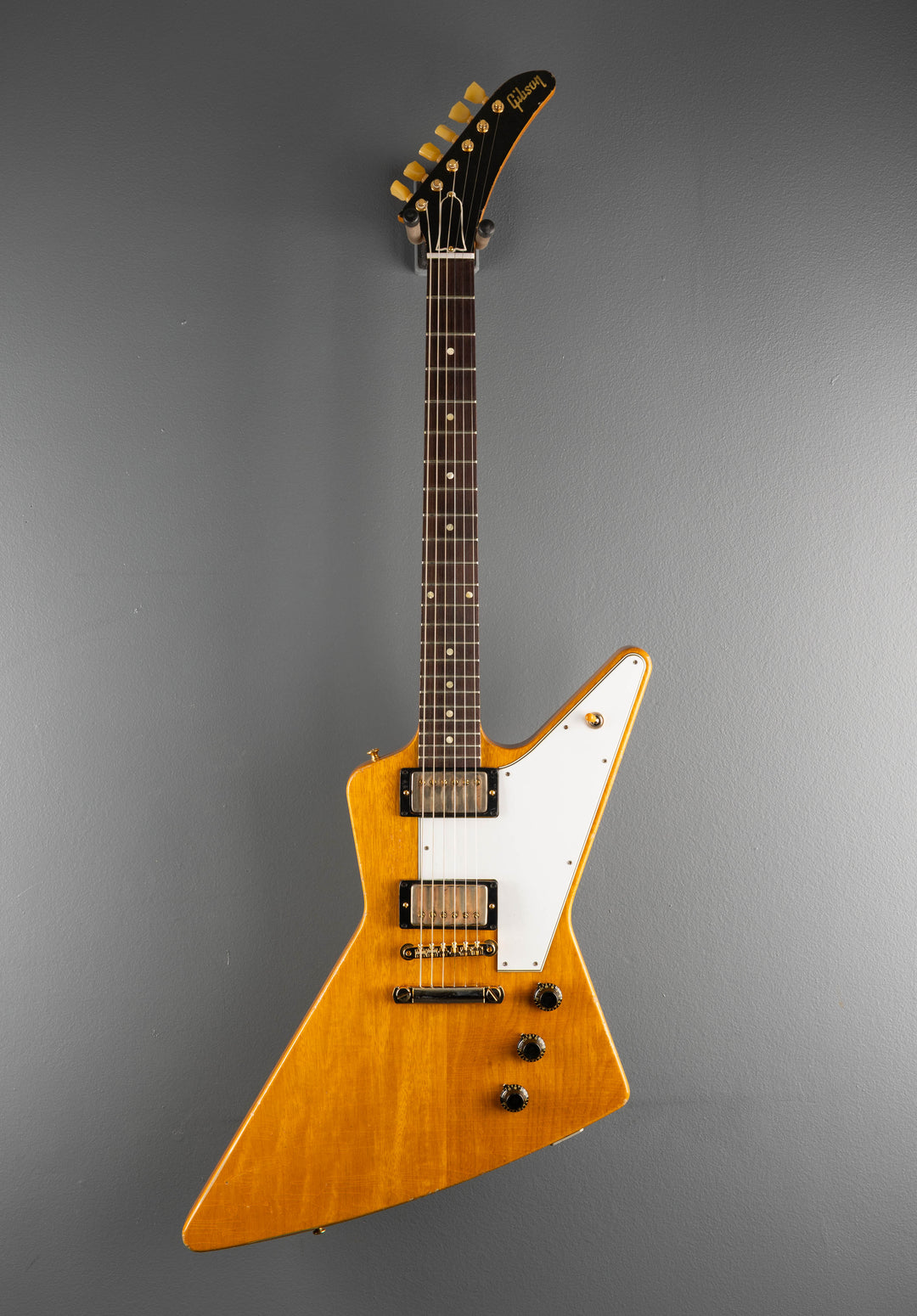 1958 Korina Explorer Reissue (White Pickguard) Heavy Aged - Antique Natural