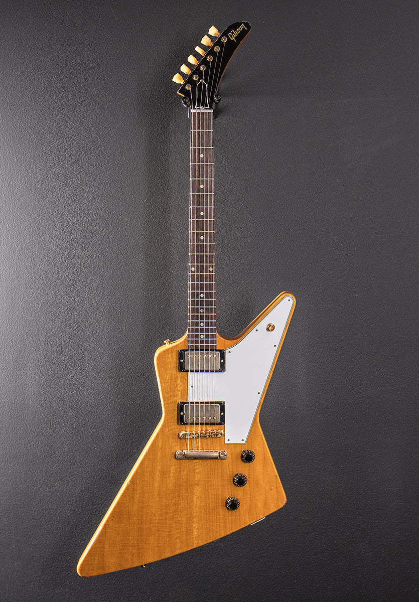 1958 Korina Explorer Reissue (White Pickguard) Heavy Aged - Antique Natural