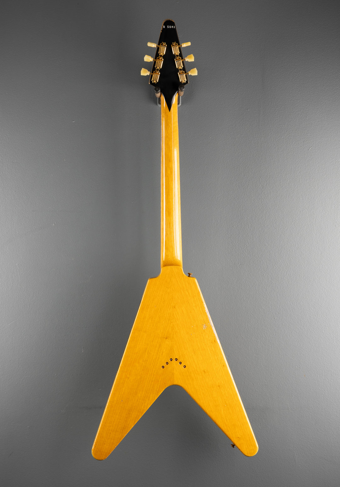 1958 Korina Flying V Reissue (Black Pickguard) Heavy Aged - Antique Natural