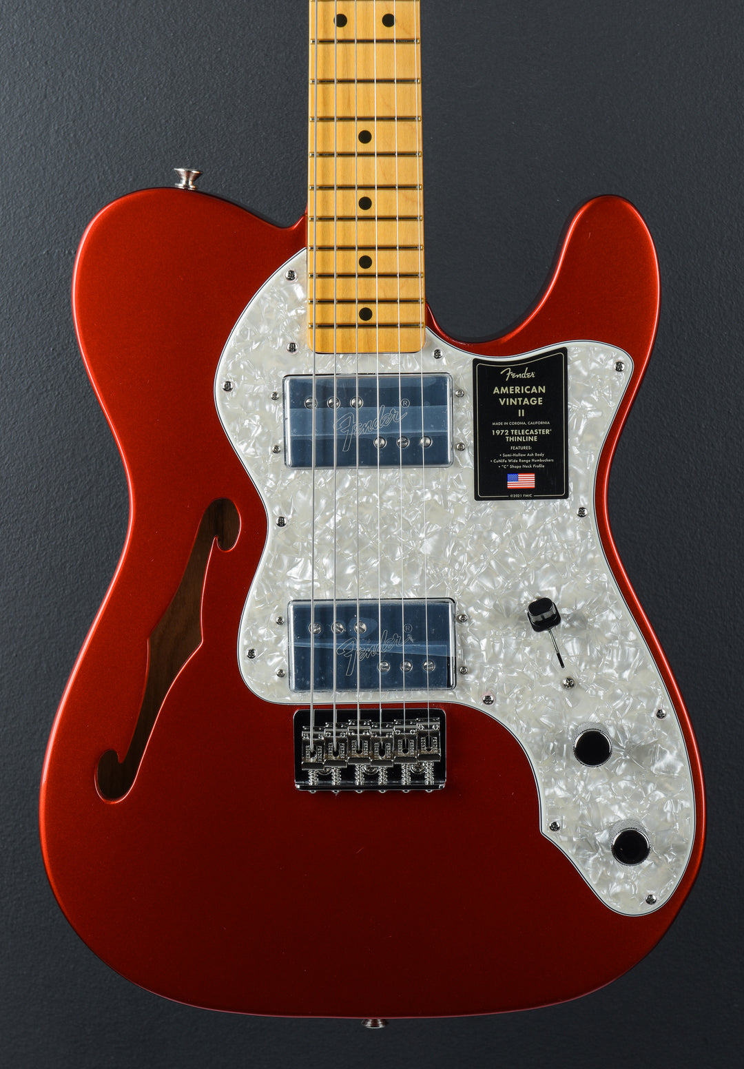 American Vintage II 1972 Telecaster Thinline - Candy Apple Red