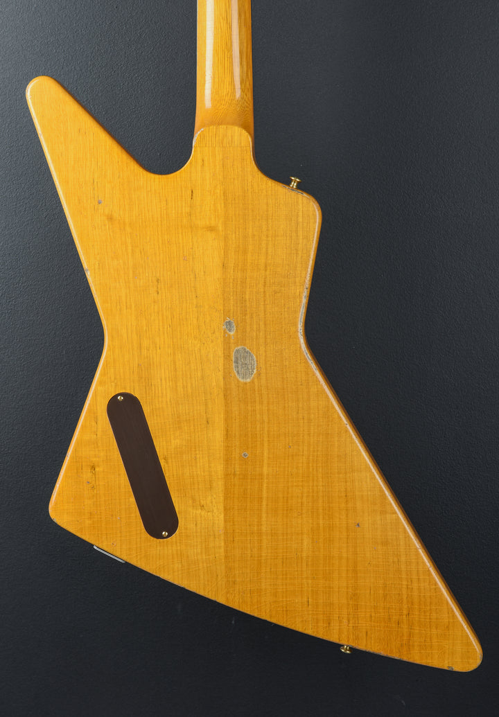 1958 Korina Explorer Reissue (White Pickguard) Heavy Aged - Antique Natural