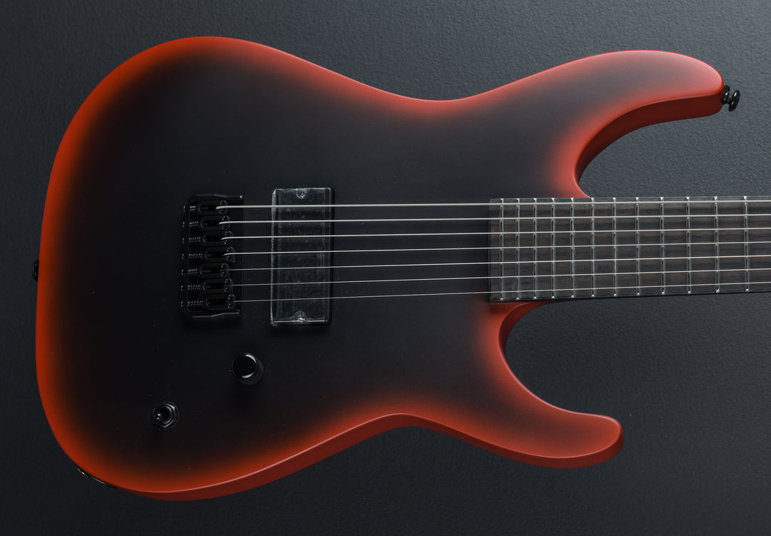 LTD M-7HT Baritone Black Metal - Black Red Burst Satin