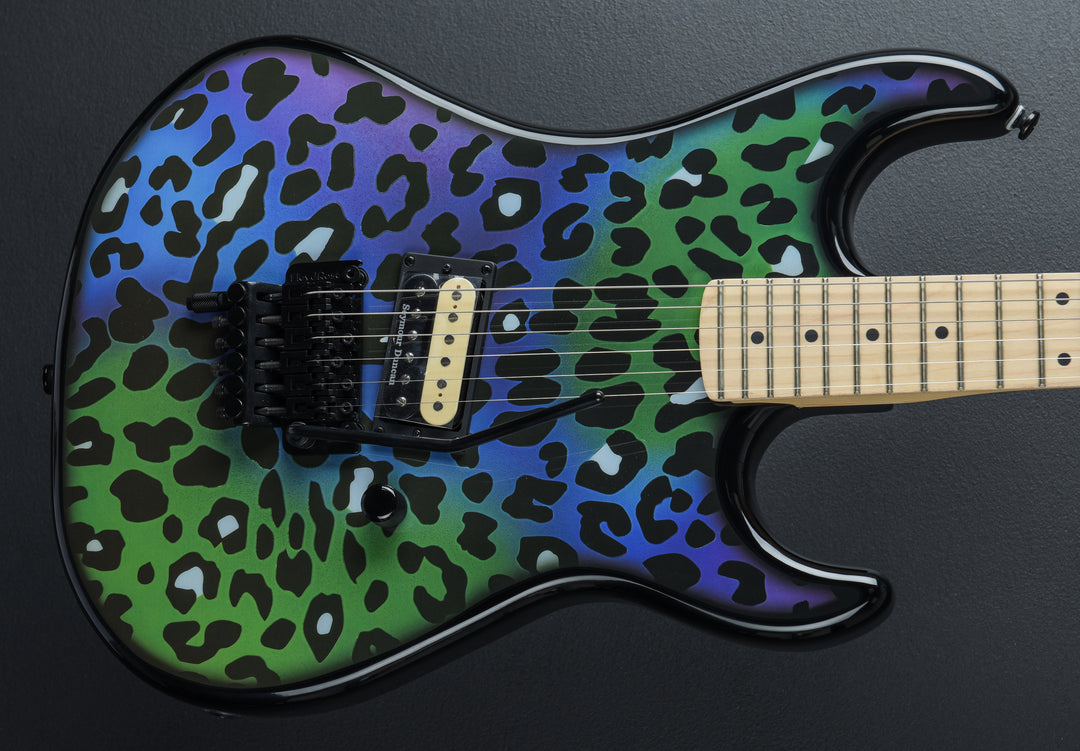 Baretta "Feral Cat" Custom Graphic w/ EVH D-Tuna - Rainbow Leopard
