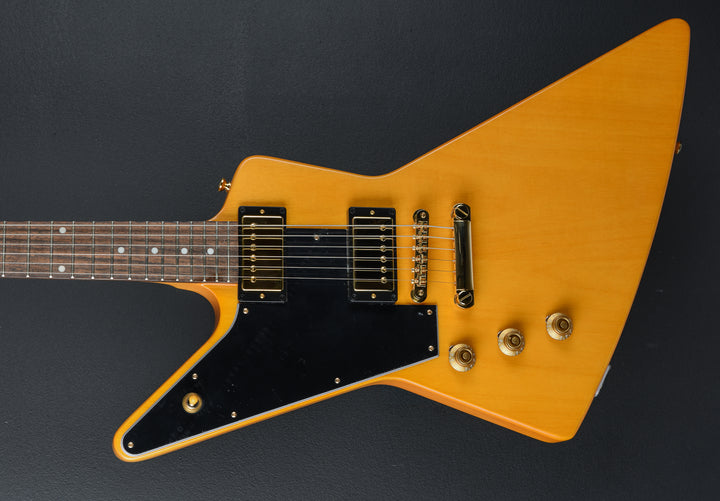 "Inspired by Gibson Custom" 1958 Korina Explorer Left Handed - Aged Natural