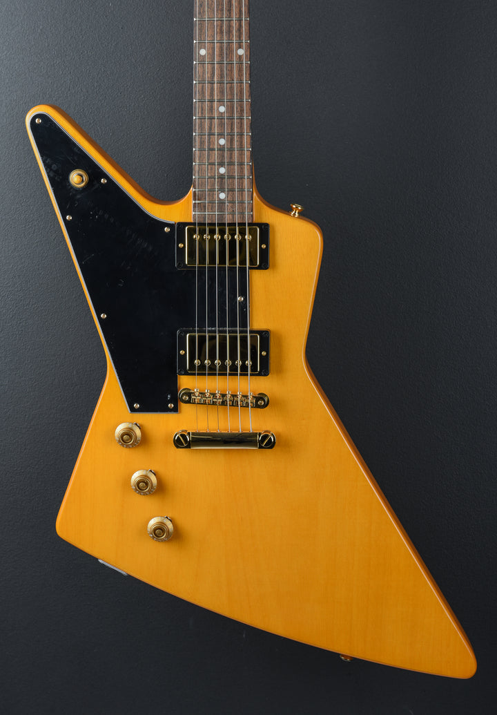 "Inspired by Gibson Custom" 1958 Korina Explorer Left Handed - Aged Natural
