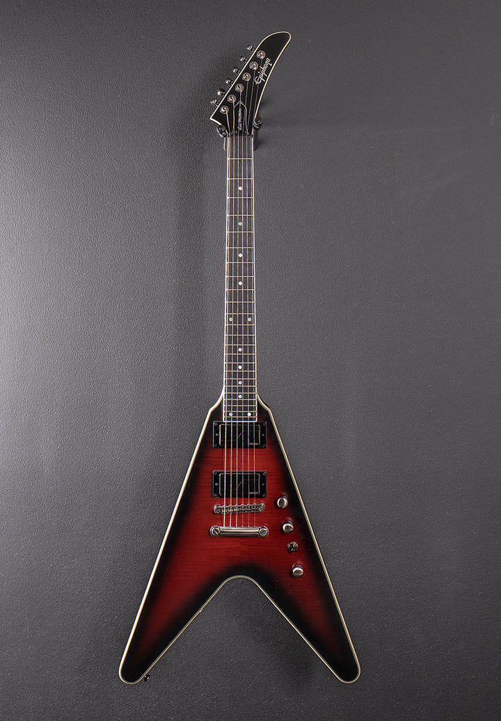 Dave Mustaine Flying V Prophecy - Aged Dark Red Burst