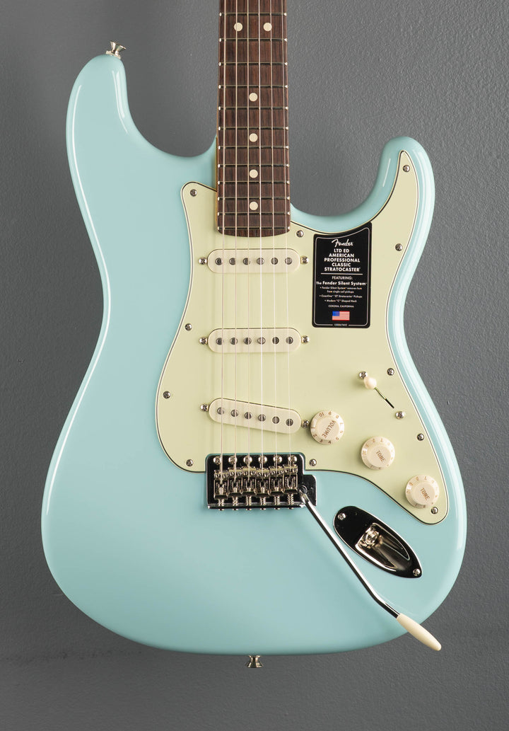 Limited Edition American Professional Classic Stratocaster with the Fender Silent System - Daphne Blue w/Rosewood