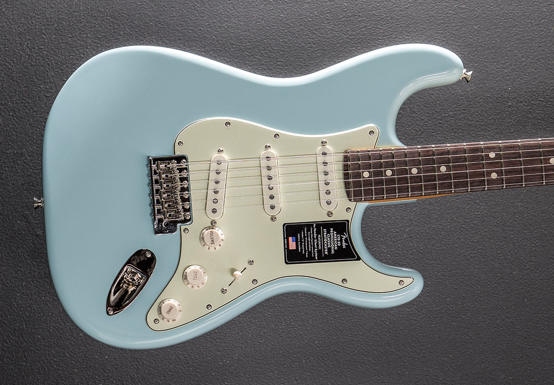 Limited Edition American Professional Classic Stratocaster with the Fender Silent System - Daphne Blue w/Rosewood