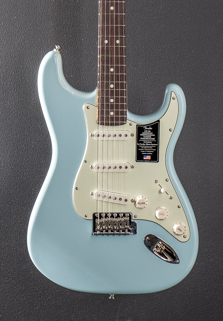 Limited Edition American Professional Classic Stratocaster with the Fender Silent System - Daphne Blue w/Rosewood